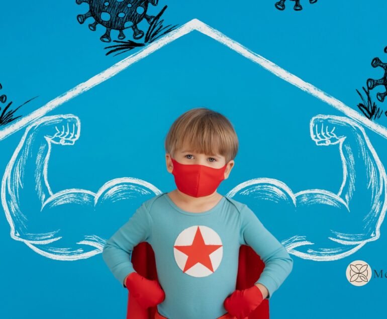strong immunity, child's health, boosting immunity, immune system, balanced nutrition, sufficient sleep, physical activity, vaccinations, preventive measures, stress management, exposure to nature, healthy habits, hygiene practices, children's immune health, building immunity, immune function, healthy lifestyle, pediatric health, immune-boosting tips, childhood illnesses, immune support.